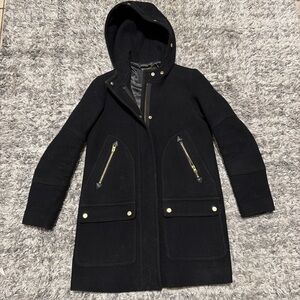 J. Crew Black Utility Jacket with Gold Accents Size 0